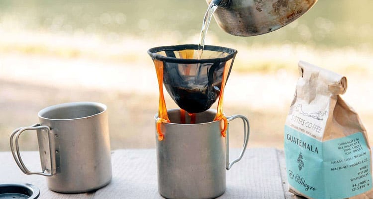 pour over coffee camping